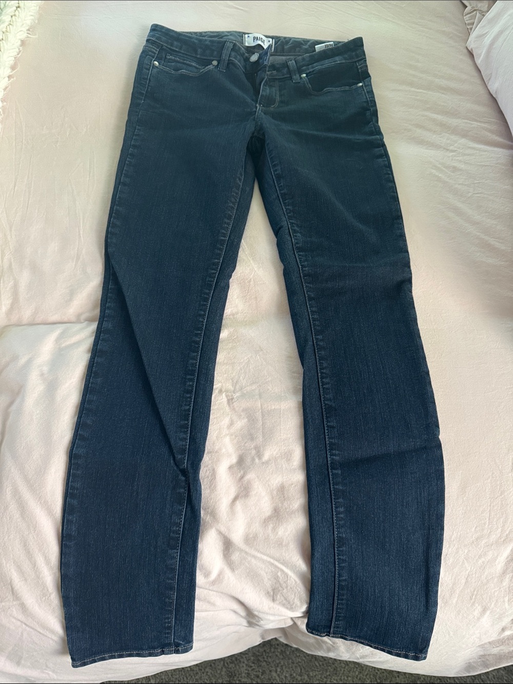 PAIGE Navy Straight-Leg Women's Jeans